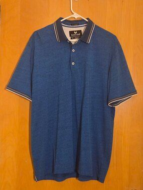 Buttercloth Icy Cotton S/S Polo Shirt Mens XL Regular Fit Teal Blue Stretch